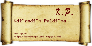 Kármán Palóma névjegykártya